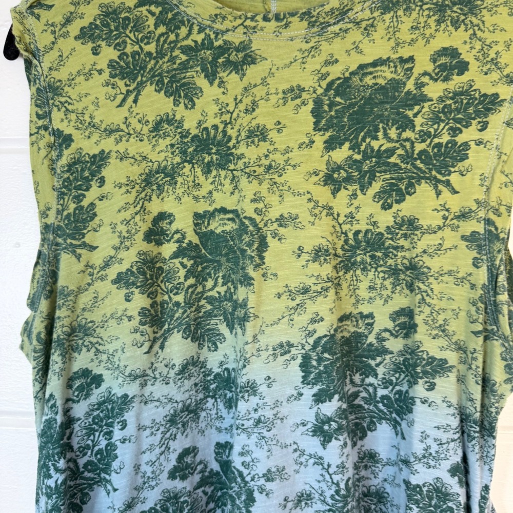 Anthropologie Pilcro Floral Tie Dye Print Cinch Drawstring Side Tank Top LARGE - Picture 4 of 12